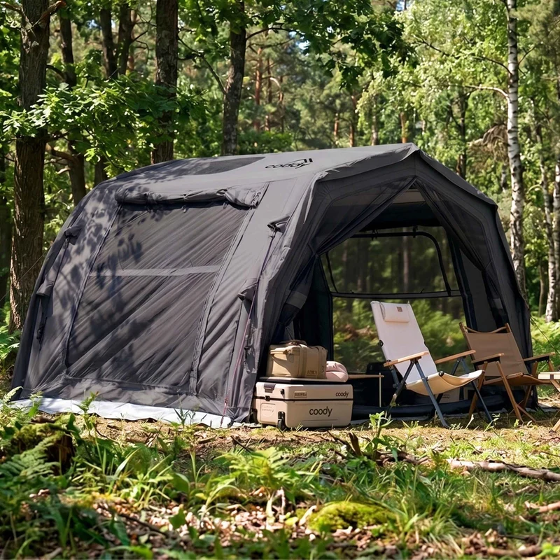 Coody 10.0 PRO Gray Premium Family Inflatable Canvas Tent (2-4 Person)