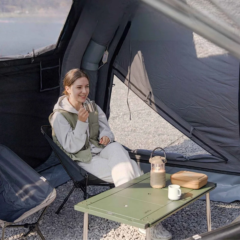 Coody 10.0 PRO Gray Premium Family Inflatable Canvas Tent (2-4 Person)