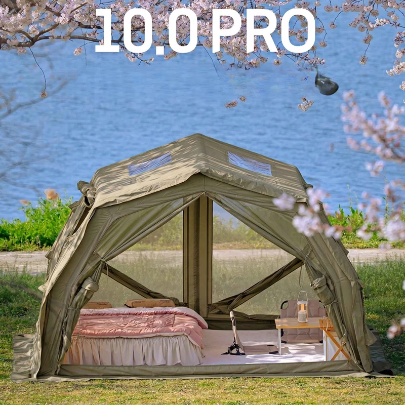 Coody 10.0 PRO Forest Green Premium Family Inflatable Canvas Tent (2-4 Person)