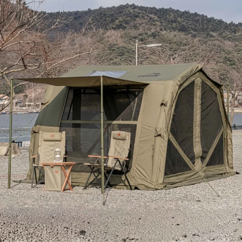 Coody 10.0 PRO Forest Green Premium Family Inflatable Canvas Tent (2-4 Person)