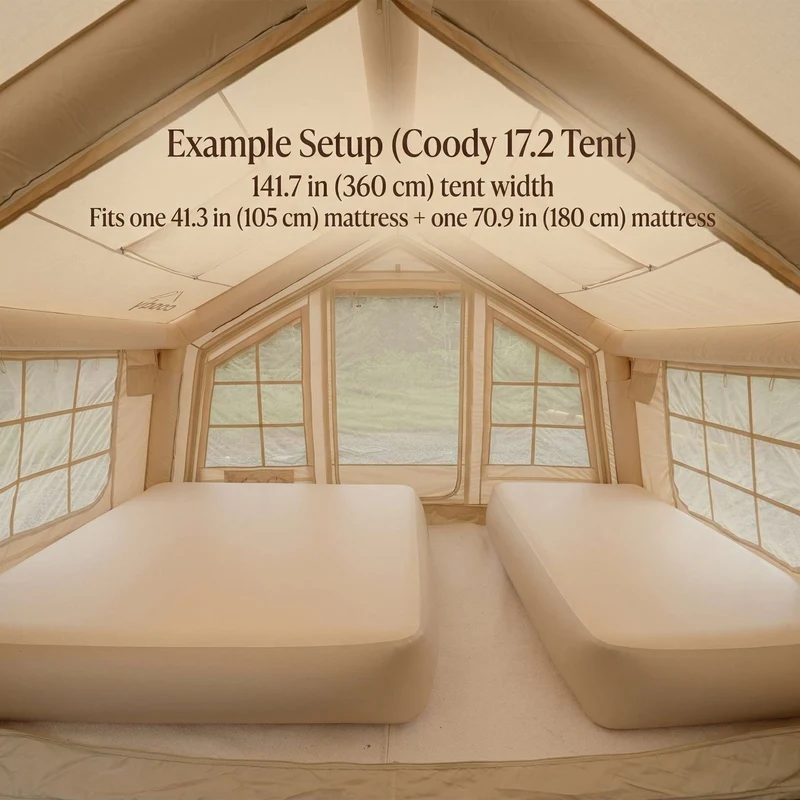 Coody Coreo Air Mattress King (180 × 200 × 35 cm) – Structured Air Block Inflatable Bed, Compact Pack Design