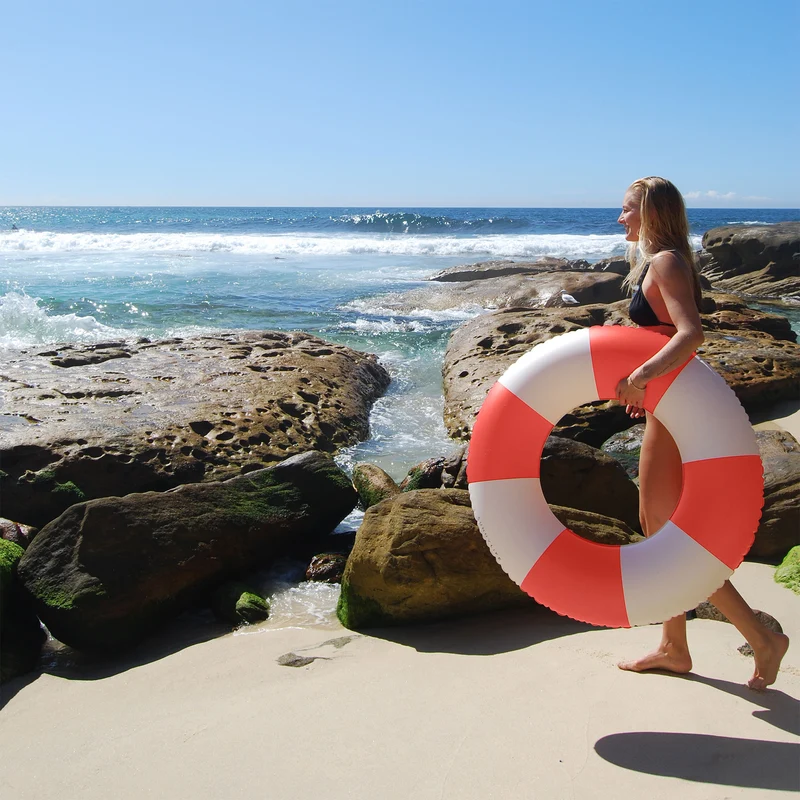 Slim Tube Pool Ring - Pool Party Tomato
