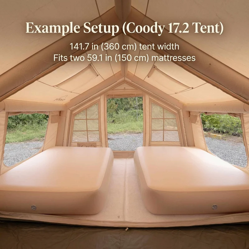 Coody Coreo Air Mattress Queen (150 × 200 × 35 cm) – Structured Air Block Inflatable Bed, Compact Pack Design