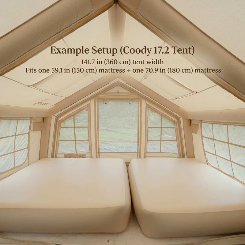 Coody Coreo Air Mattress Queen (150 × 200 × 35 cm) – Structured Air Block Inflatable Bed, Compact Pack Design