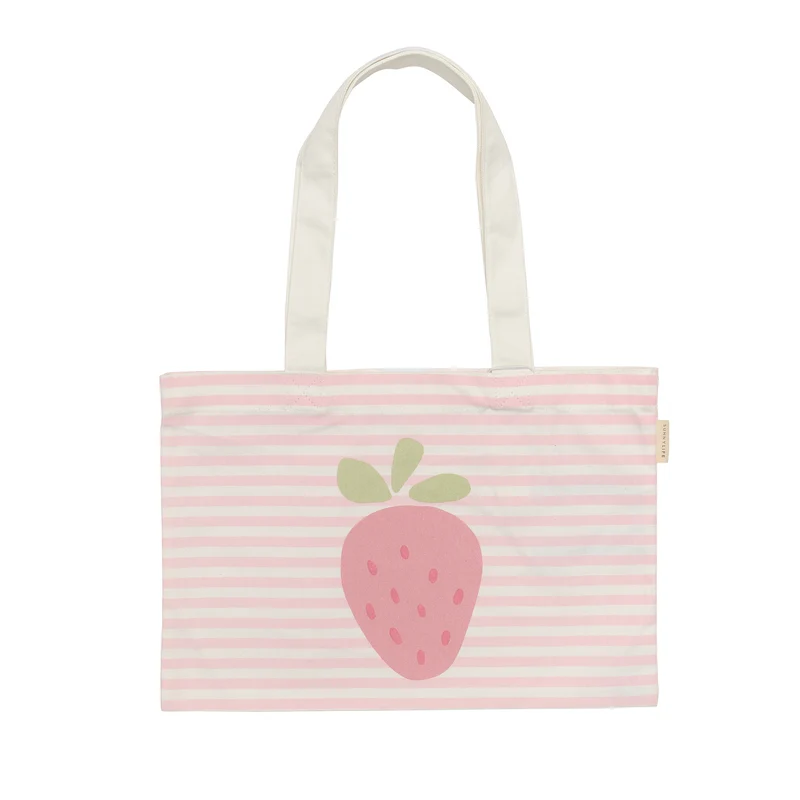 Canvas Beach Bag - Strawberry Sunshine