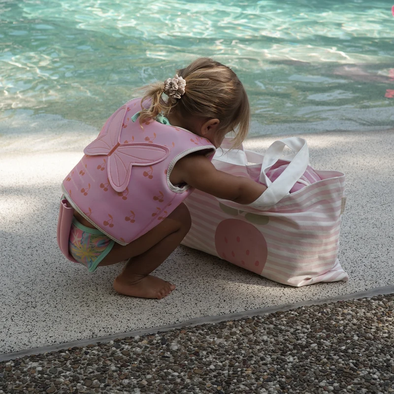 Canvas Beach Bag - Strawberry Sunshine