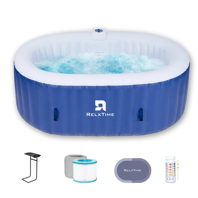 Oval Inflatable Hot Tub - Classic Blue