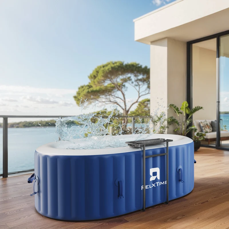 Oval Inflatable Hot Tub - Classic Blue