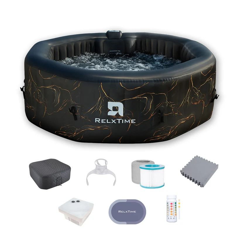 Octagonal Inflatable Hot Tub - Black Gold Edition-CA