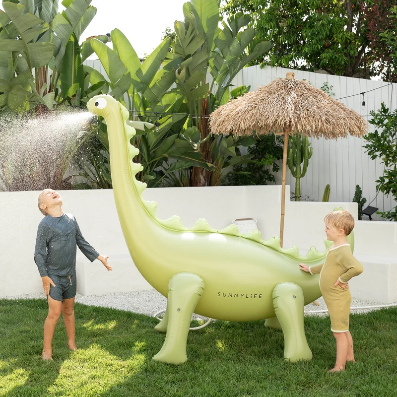 Inflatable Giant Dino Sprinkler - Into the Wild Khaki