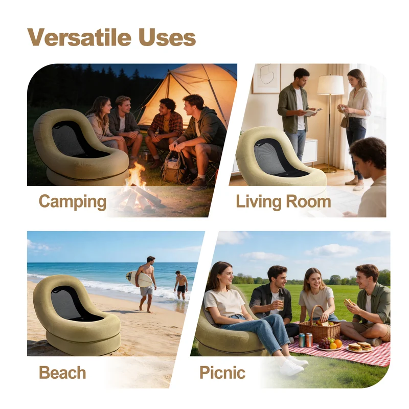 Portable Moon Air Lounger Chair – Camping, Beach & Outdoor