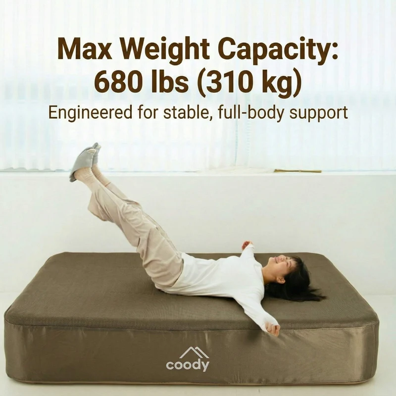 Coody Air Mattress Green Twin XL (197×91×35 cm) – Premium Air Bed with Built-in Pump