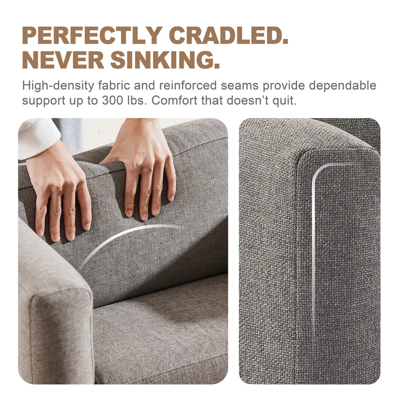 Portable Linen Inflatable Sofa Chair – Indoor & Outdoor-Khaki