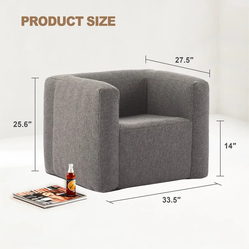 Portable Linen Inflatable Sofa Chair – Indoor & Outdoor-Khaki
