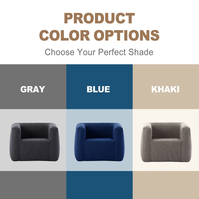 Portable Linen Inflatable Sofa Chair – Indoor & Outdoor-Khaki