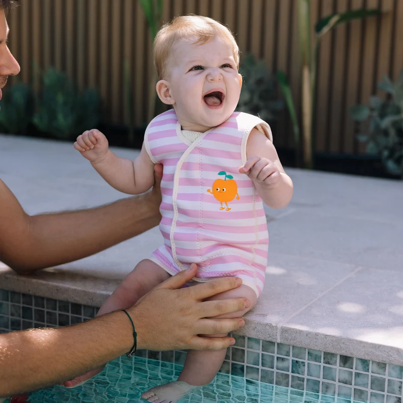 Baby Wetsuit - Poppy the Peach Pink Stripe