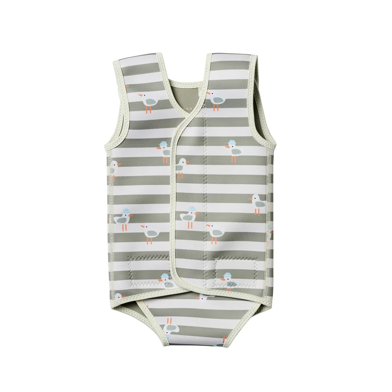 Baby Wetsuit - Sammy the Seagull Green Stripe