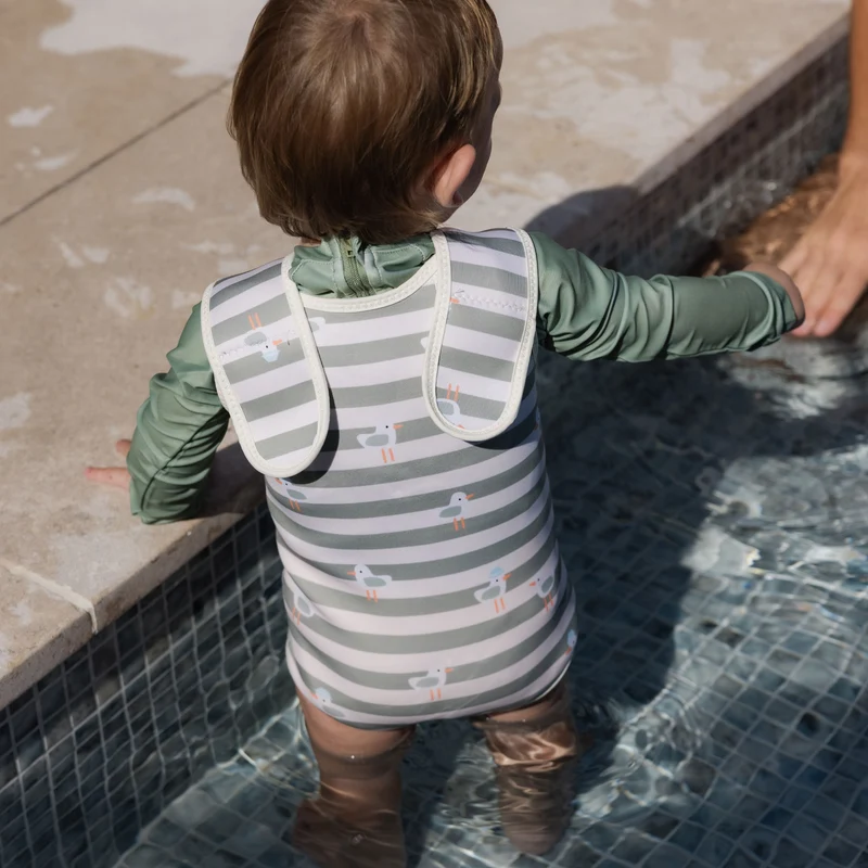 Baby Wetsuit - Sammy the Seagull Green Stripe