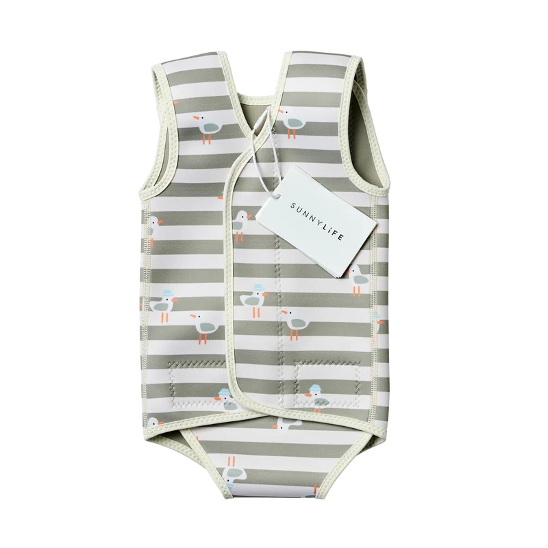 Baby Wetsuit - Sammy the Seagull Green Stripe