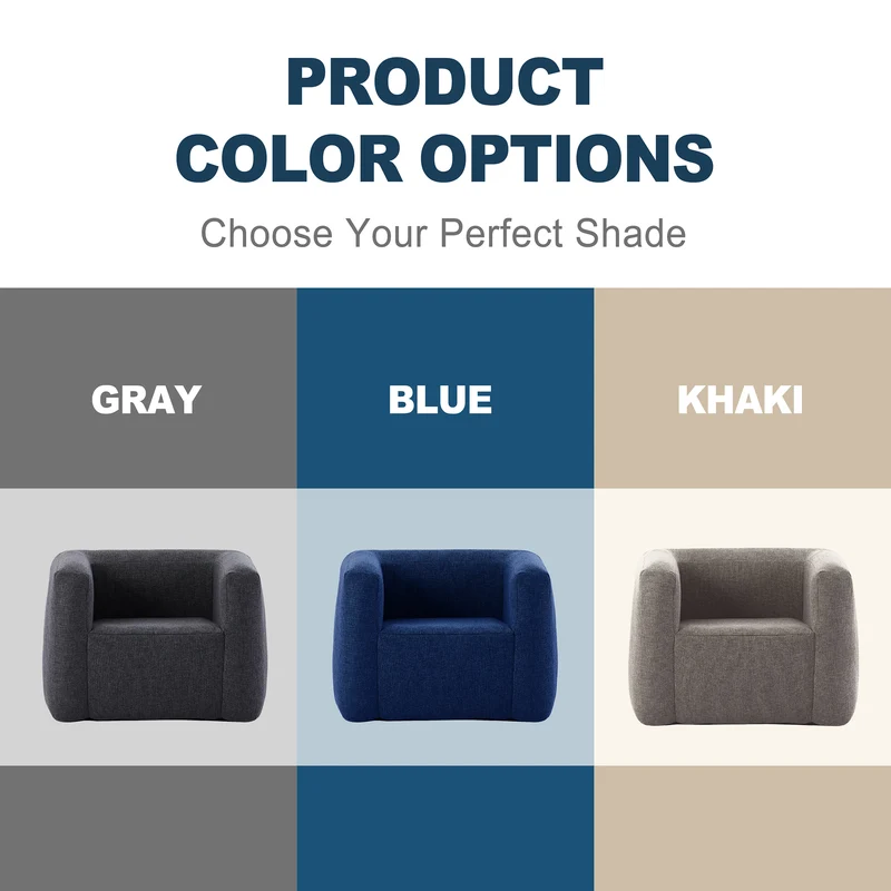 Portable Inflatable Sofa – Linen Air Lounger Chair -Blue