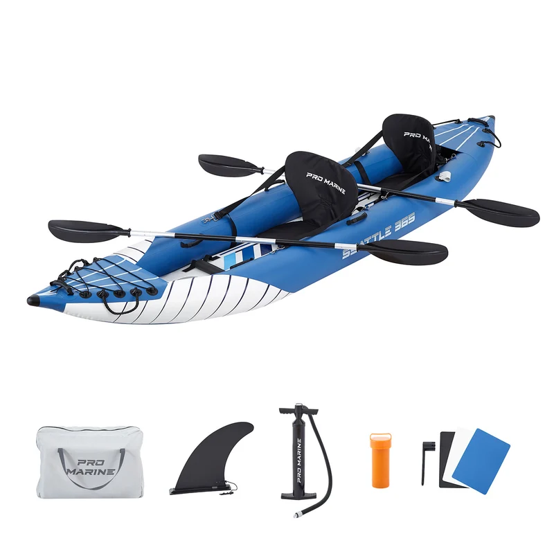 PROMARINE® Inflatable Kayak Blowup Touring Portable Kayak Set with Adjustable Seat and Pump