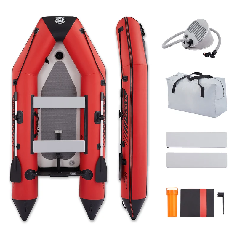ProMarine® Inflatable Dinghy Boats Raft Fishing Pontoon Boat Set , Fishing Rod Holders