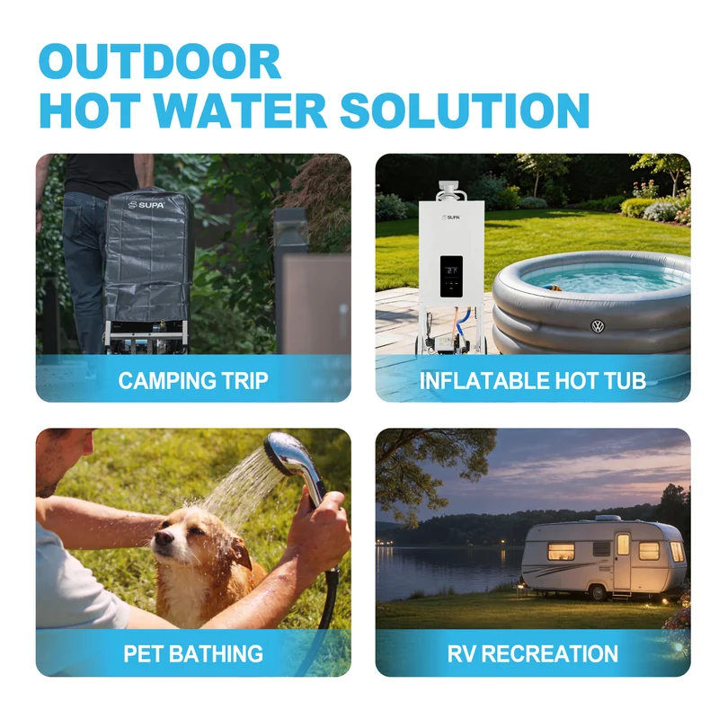Portable Tankless Gas Water Heater 3100W for Camping & RV
