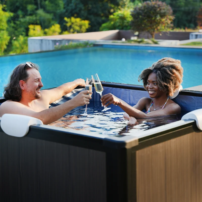 Aluminum Alloy Portable Hot Tub | 4-6 Person Spa with 104°F Heating & 80 Jets
