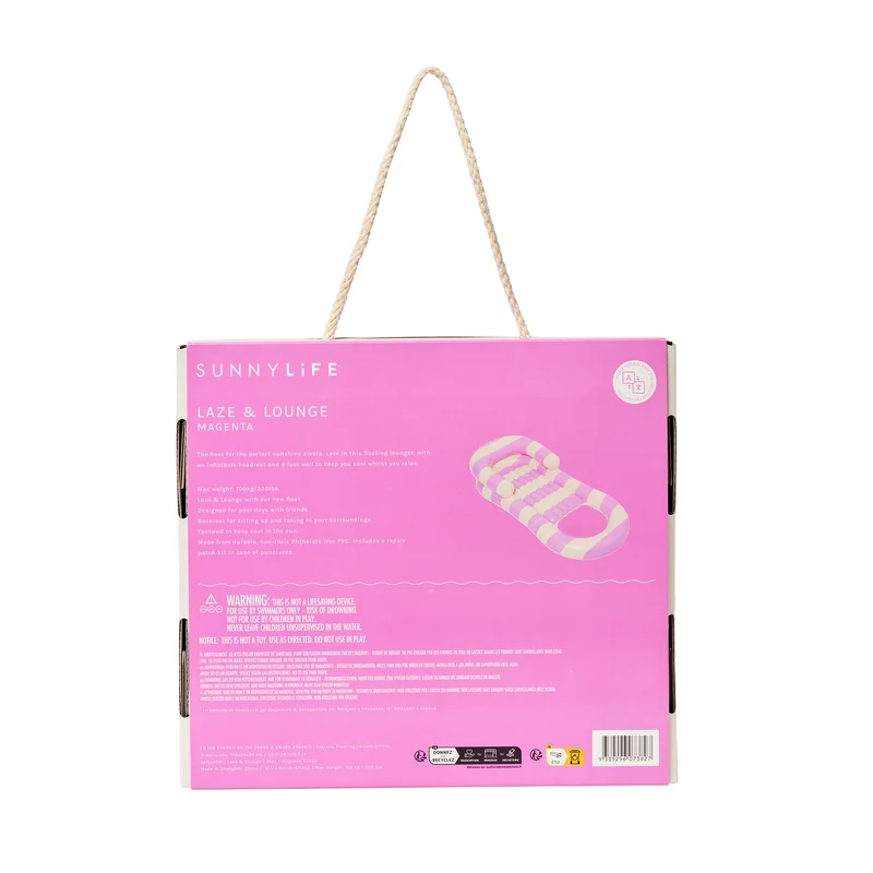 Laze & Lounge Float - Pool Party Magenta Stripe