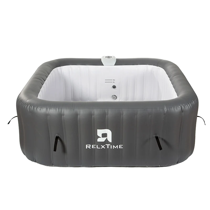 Square Inflatable Hot Tub – Classic Grey Upgraded