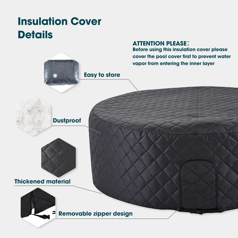 Hot Tub Insulation Set for 2-4 Person – Cover & Mat