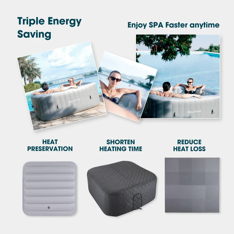 Hot Tub Insulation Set for 4-6 Person – Cover & Mat