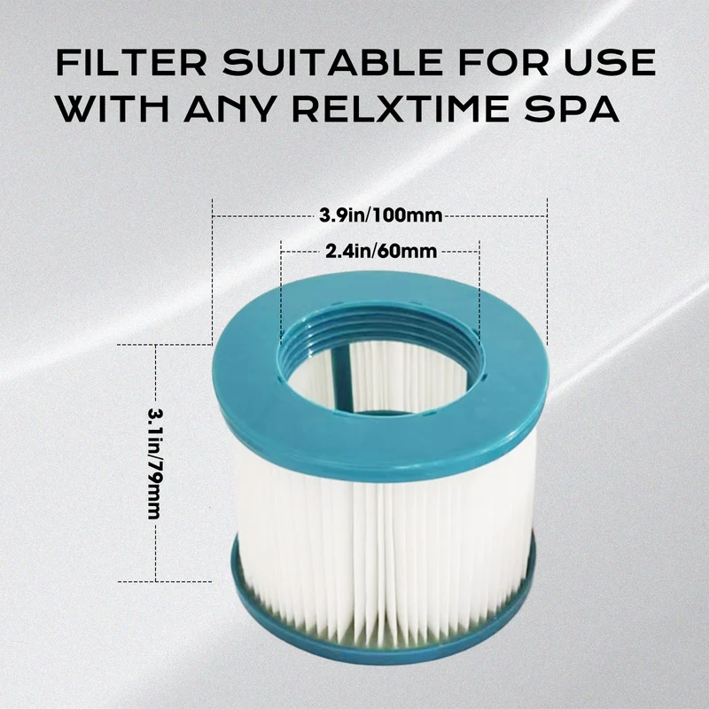 2-Pack Replacement Spa Filters – White