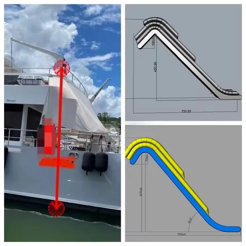Toboggan Aquatique Gonflable Yacht Géant