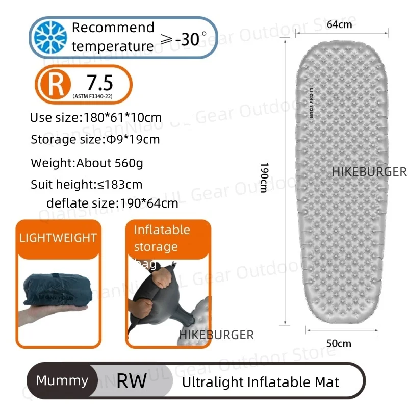 Tapis de Couchage Gonflable Ultra-Léger Randonnée