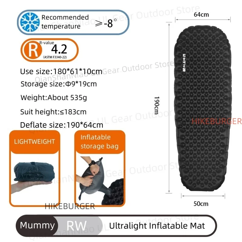 Tapis de Couchage Gonflable Ultra-Léger Randonnée