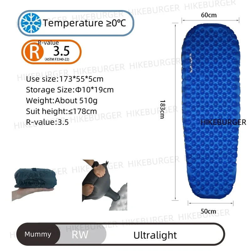 Tapis de Couchage Gonflable Ultra-Léger Randonnée