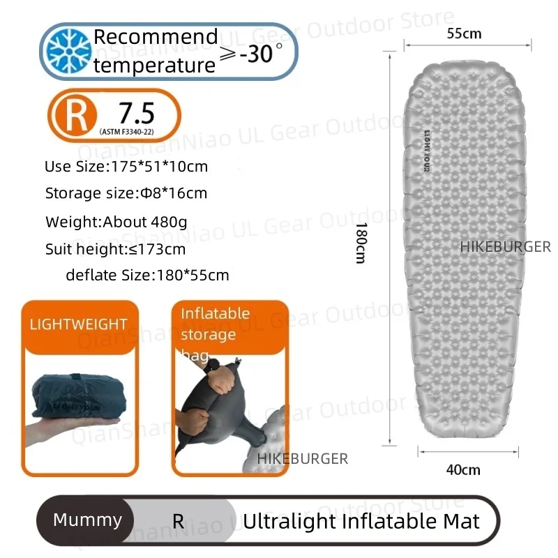 Tapis de Couchage Gonflable Ultra-Léger Randonnée