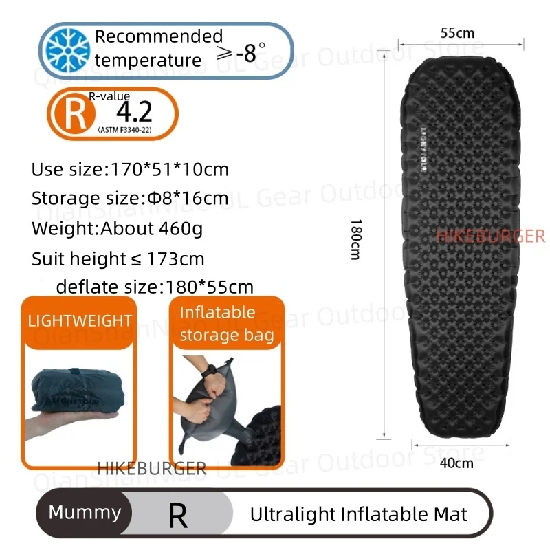 Tapis de Couchage Gonflable Ultra-Léger Randonnée