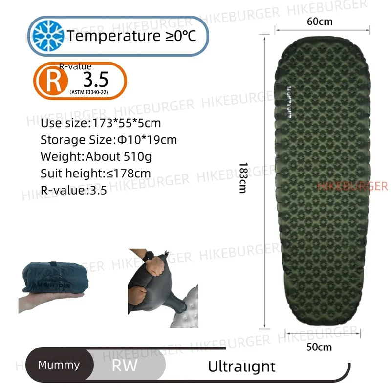 Tapis de Couchage Gonflable Ultra-Léger Randonnée