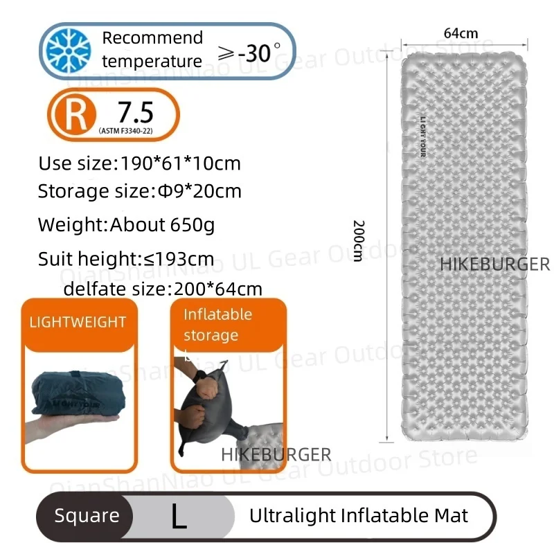 Tapis de Couchage Gonflable Ultra-Léger Randonnée
