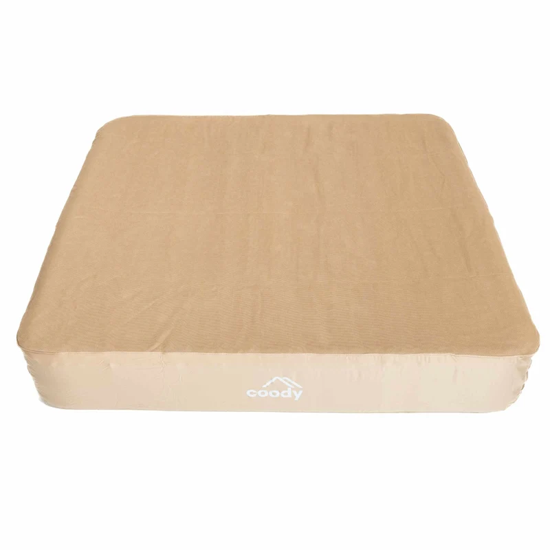 Coody Air Mattress Beige King (197×184×35 cm) – Premium Air Bed with Built-in Pump