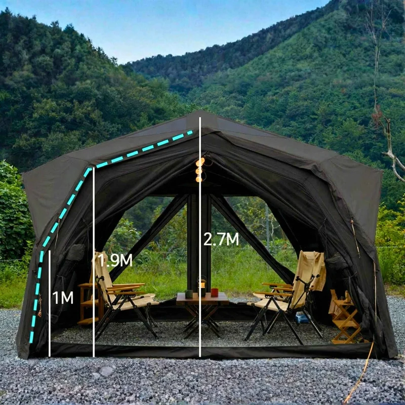 Coody Hub Pro Black - Inflatable Tent for Camping (2-6 Person)