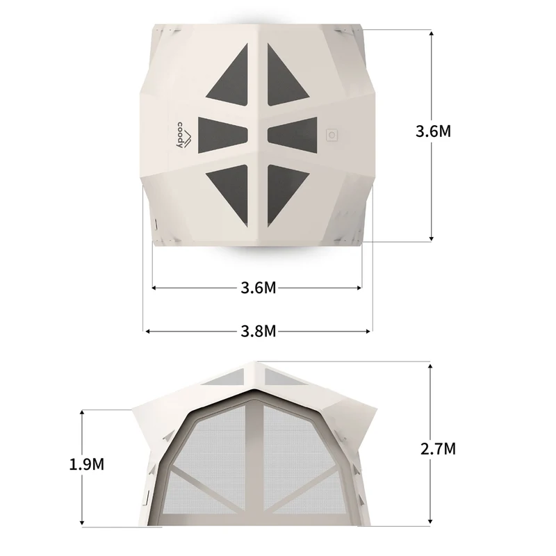 Coody Hub Pro Beige- Inflatable Tent for Camping (2-6 Person)