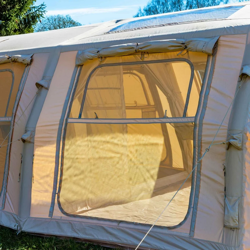 Coody Familia AirTent 17.2 Pro Beige – Inflatable Hot Tent with Stove Jack for Camping, 2–10 People