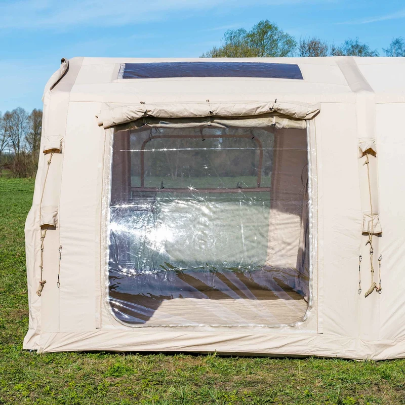 Coody Familia AirTent 17.2 Pro Beige – Inflatable Hot Tent with Stove Jack for Camping, 2–10 People