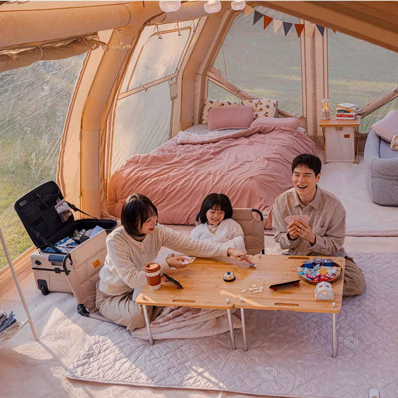 Coody Familia AirTent 17.2 Pro Beige – Inflatable Hot Tent with Stove Jack for Camping, 2–10 People