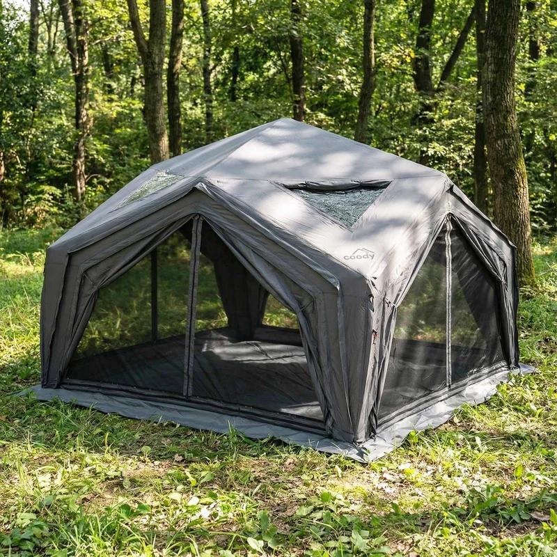 Coody Air Tent Hub Shelter Gray Inflatable Tent for Camping (2-6 Person)