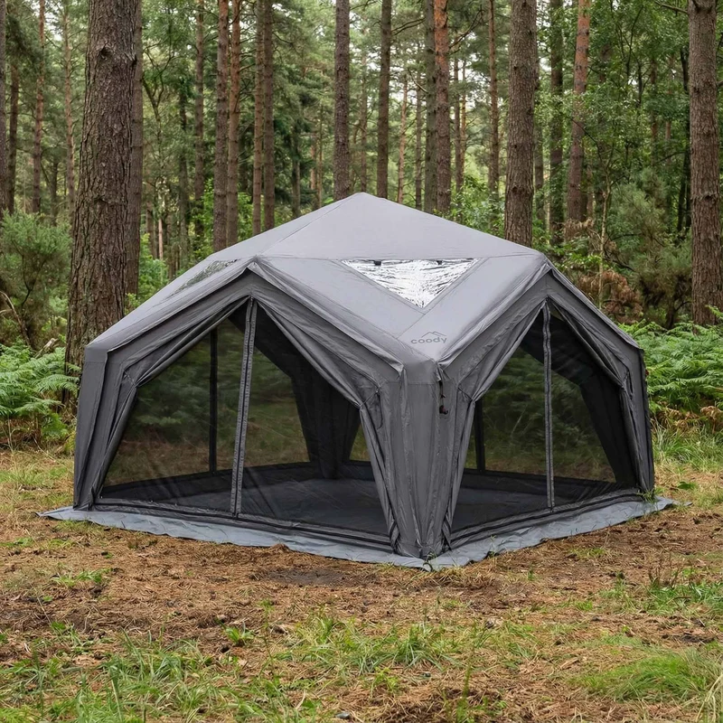 Coody Air Tent Hub Shelter Gray Inflatable Tent for Camping (2-6 Person)