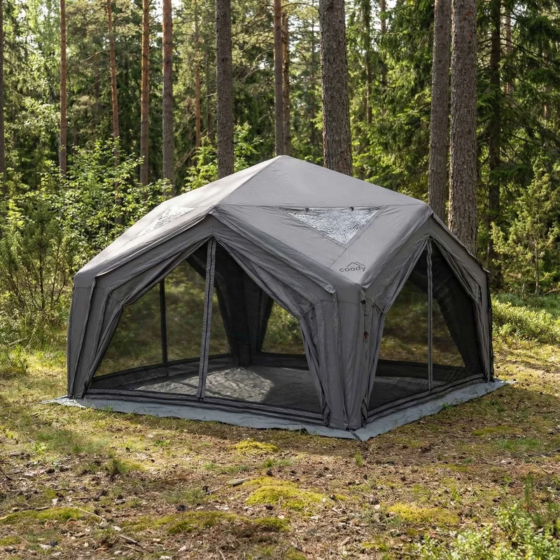 Coody Air Tent Hub Shelter Gray Inflatable Tent for Camping (2-6 Person)